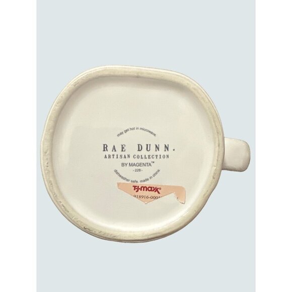 Rae Dunn JINGLE Large Ceramic Christmas Coffee Tea Cup Christmas Red Interior - Picture 7 of 7